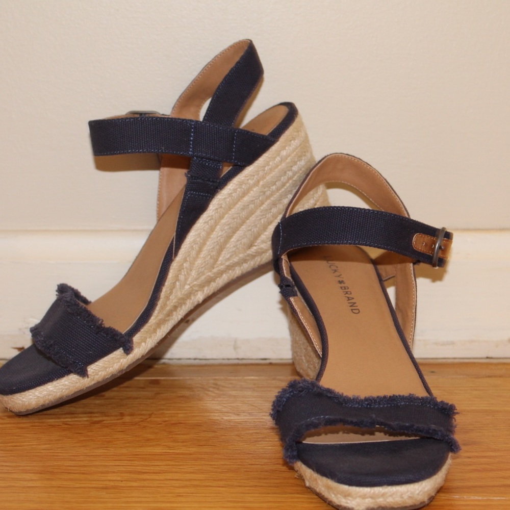 Navy espadrilles heels